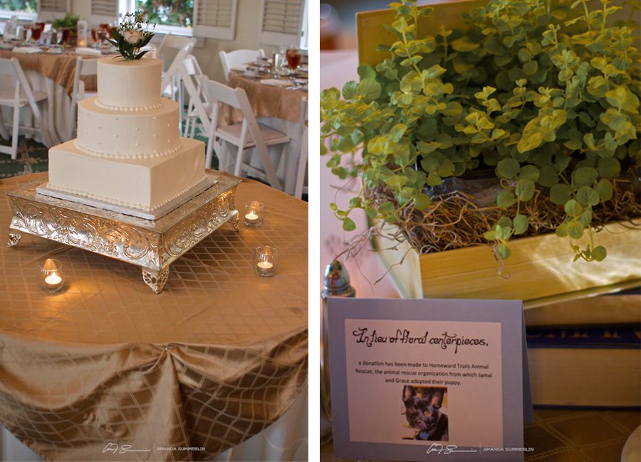 wedding cake white modern centerpiece green.jpg