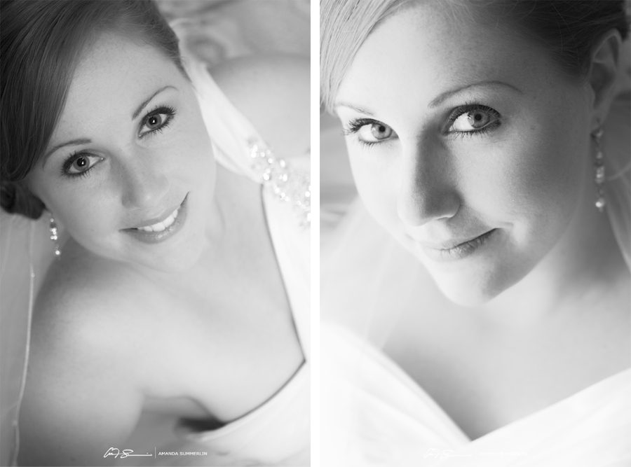 Bridal portrait black and white