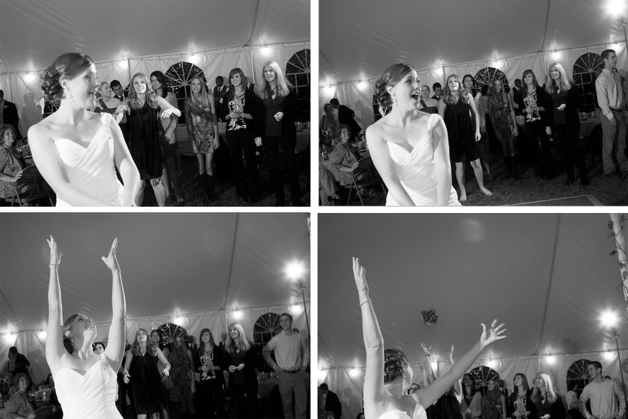 Funny wedding bouquet toss