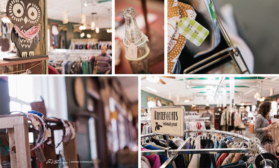 Engagement pictures in vintage store