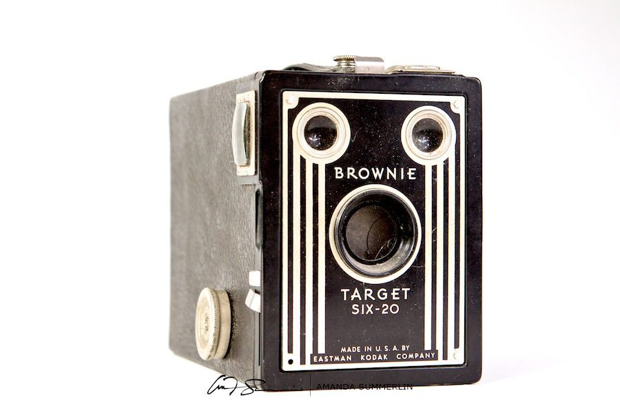 photo of a brownie film camera