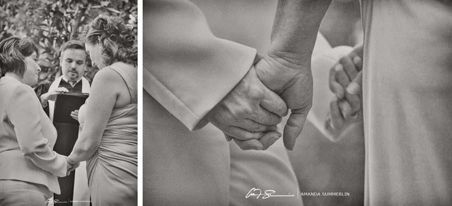 Wedding ceremony black and white lesbian photo