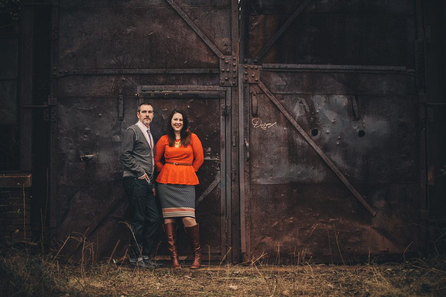 picture from engagement session at the goat farm in atlanta