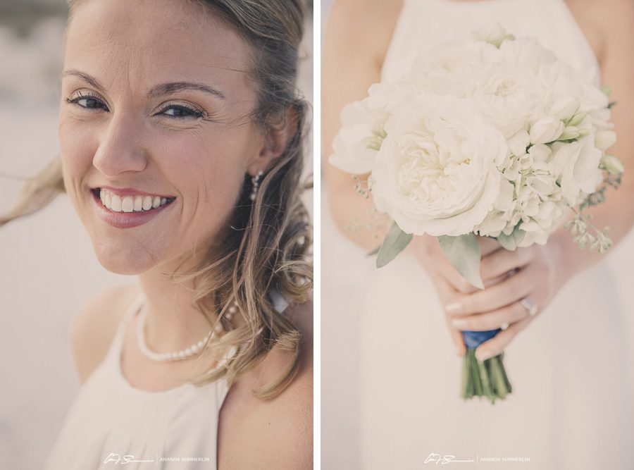bridal portrait and bridal bouquet