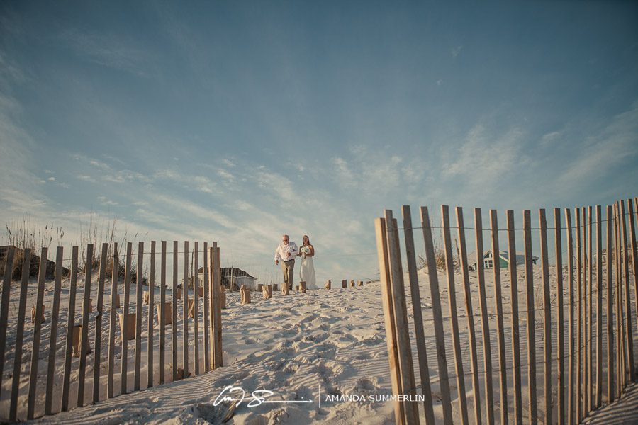 bride and father during florida beach wedding