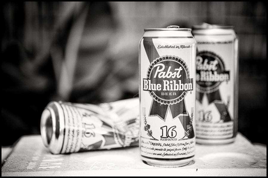 black and white photo of PBRs