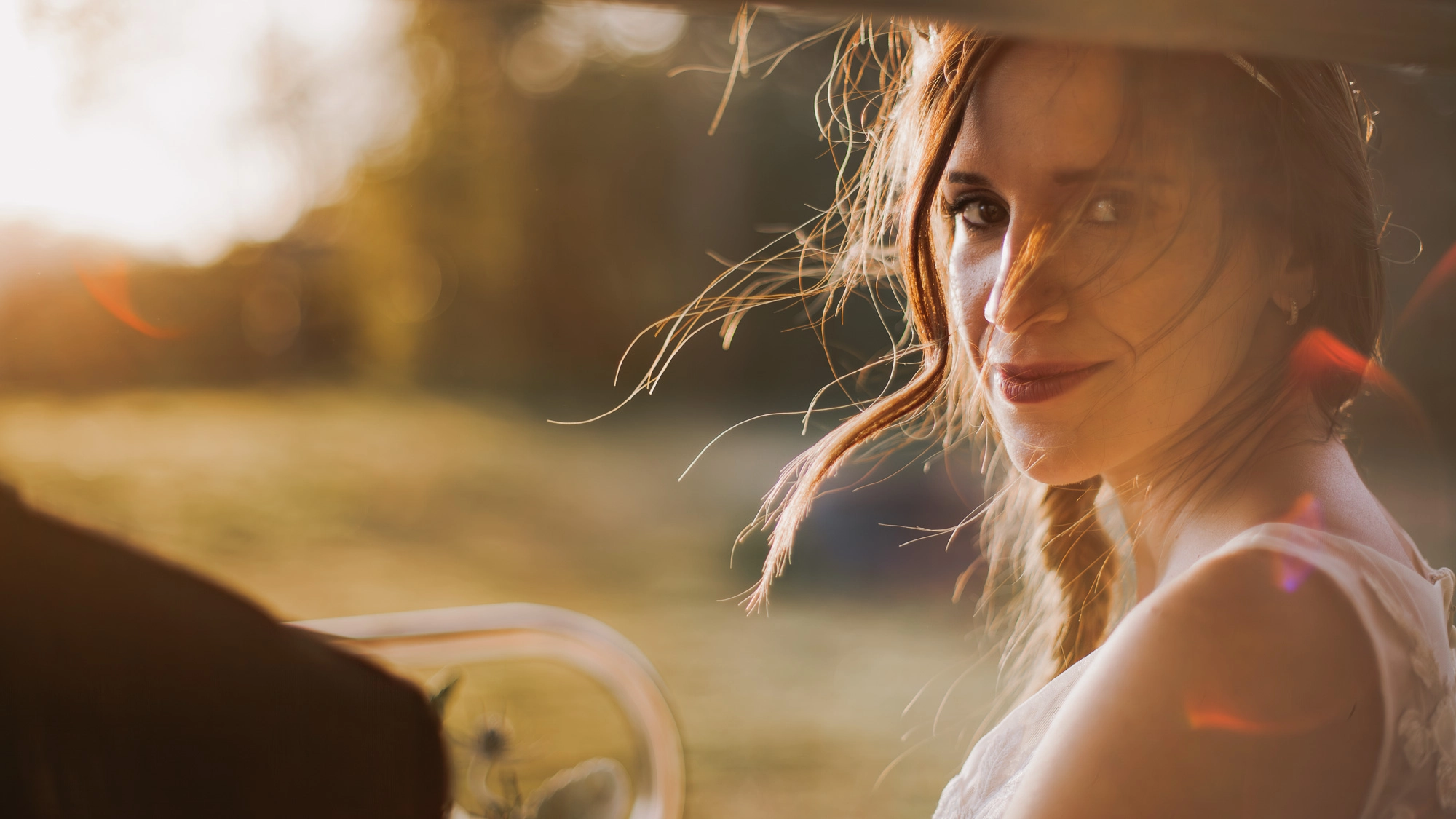 a bride at sunset at Barnsley Gardens in North Georgia