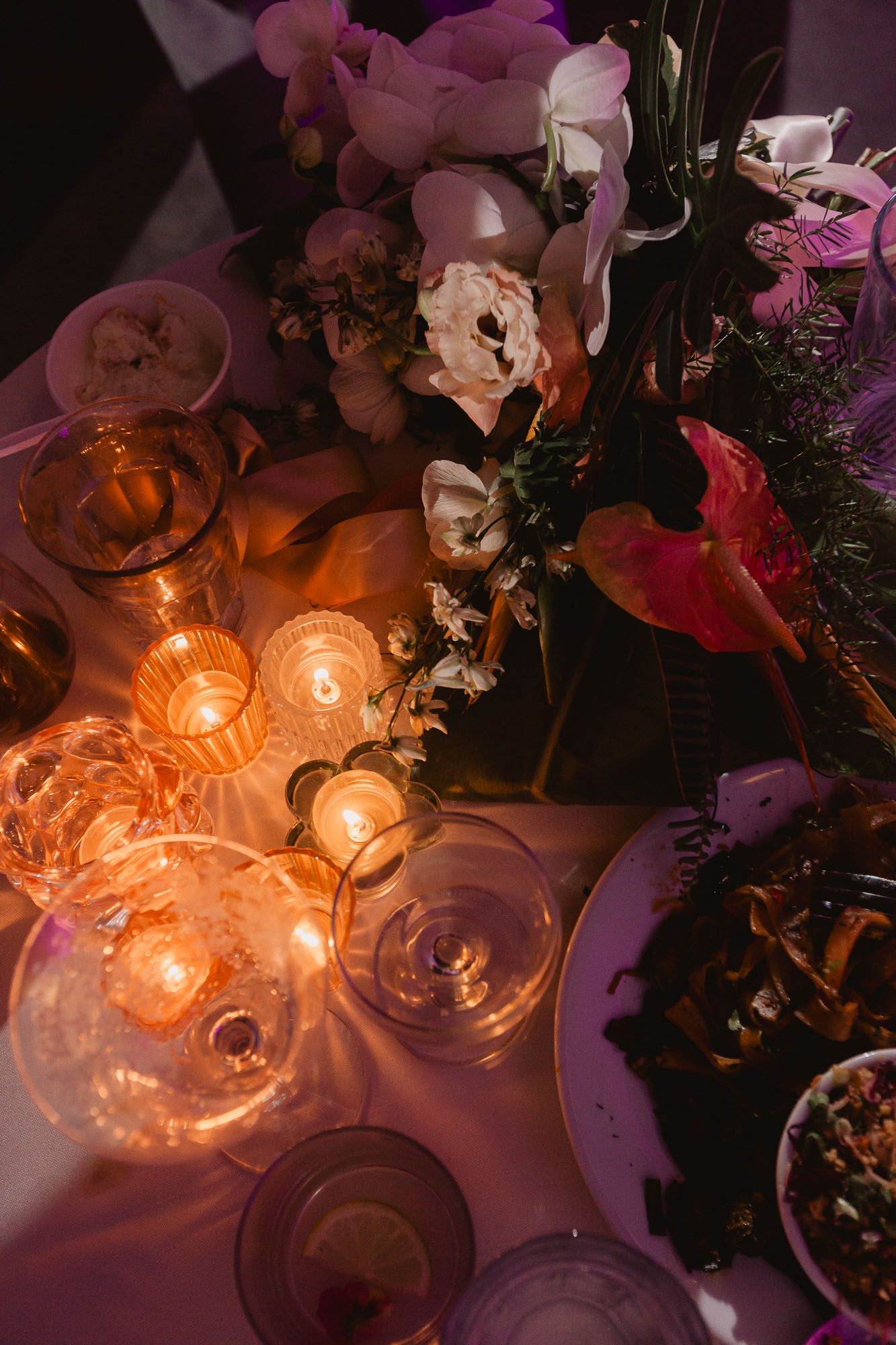 end of wedding reception chaos flat lay in New Orleans
